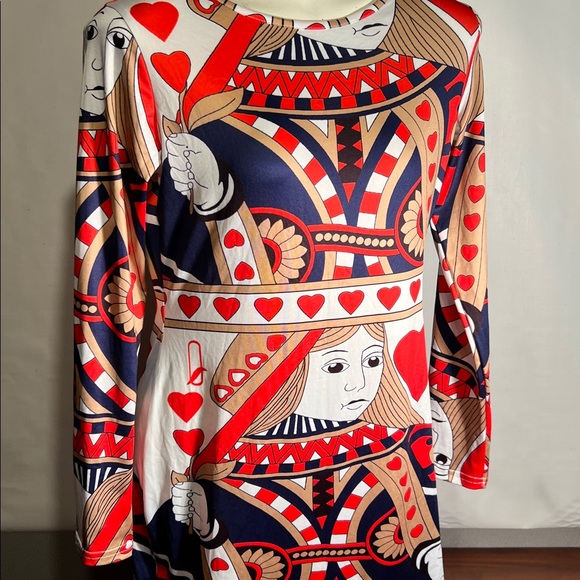 Dress,sz LRG, QUEEN OF HEARTS, stretch bodycon - Picture 3 of 6